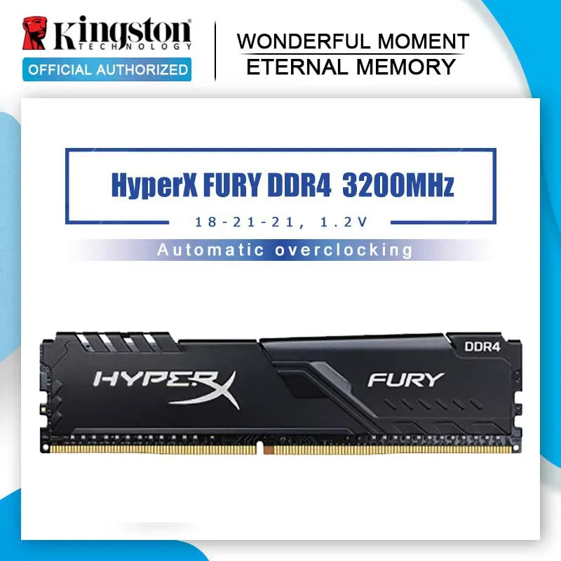 

Kingston memoria ram ddr4 HyperX FURY 8GB 16GB 32G Desktop Game RAM Memory 3200MHz CL16 DIMM 288-pin Internal Memoria For Gaming