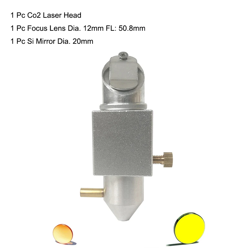 

Co2 laser Head Set Model K40 2030 4060 for Co2 Laser Engraving Cutting Machine +Dia.12mm Znse Lens FL50.8mm + Si Mirror 20mm