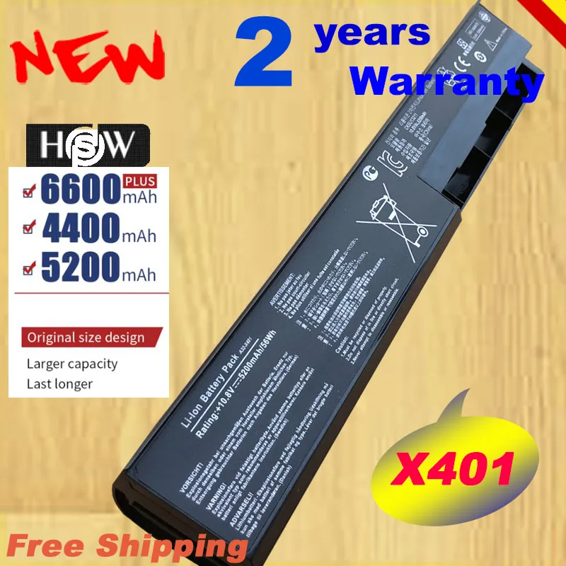 Аккумулятор HSW для ноутбука Asus 6 ячеек X501 X501A X401A X401A1 X401U X501A1 быстрая