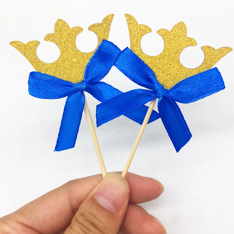 10 шт./лот корона принцессы золотистый позолоченный торт Топпер 1-й День рождения