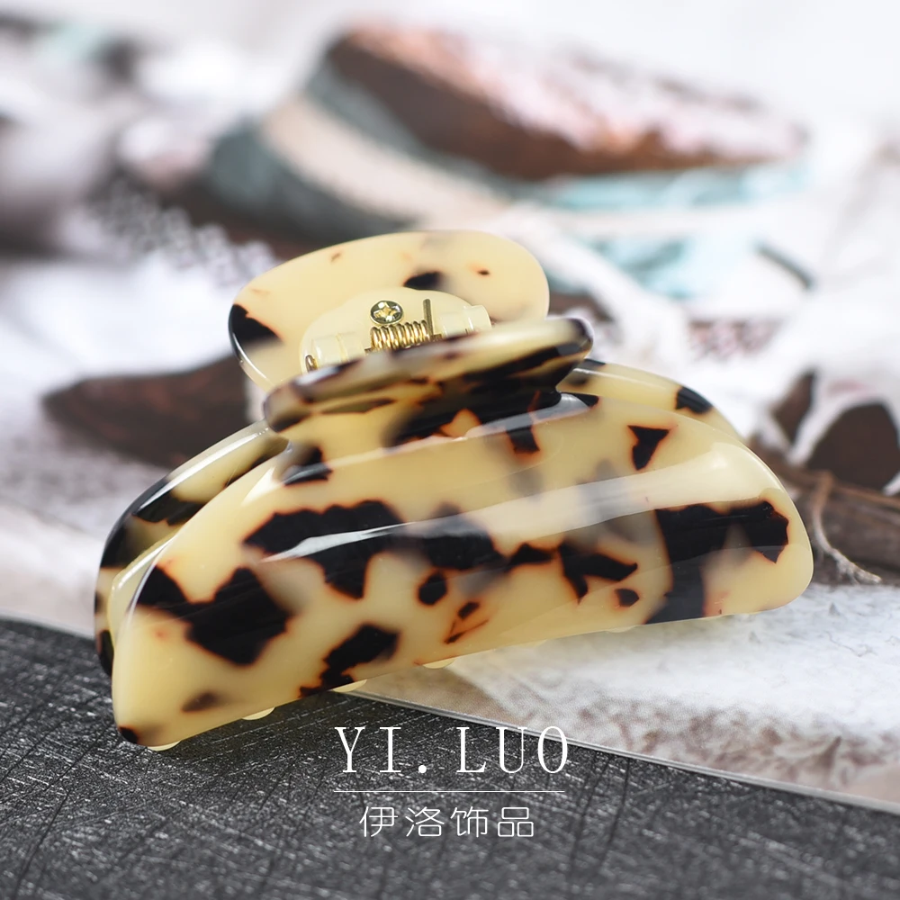 Заколка для волос с леопардовым принтом женская классический зажим из
