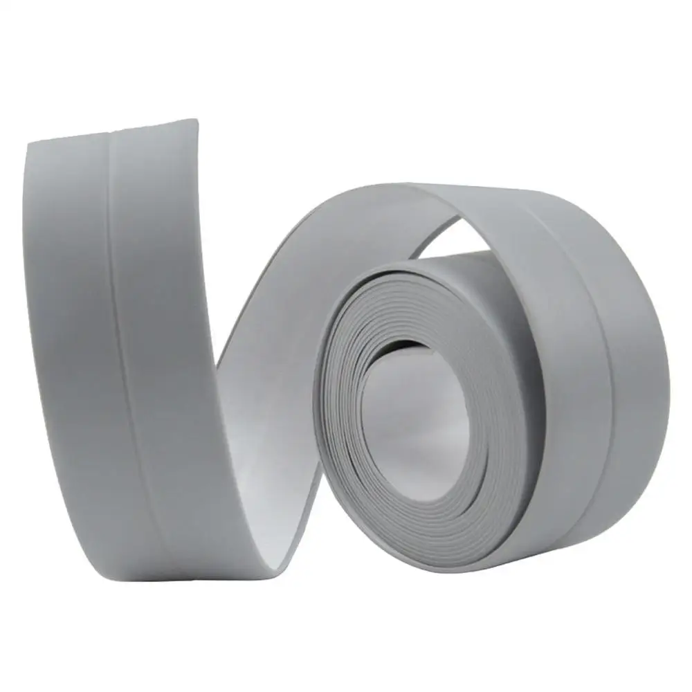 Grey 38mm-3.2 m Кухня Резиновая лента самоклеящаяся Водонепроницаемая плесень устойчивая резиновая уплотнительная клейкая лента для ванной комнаты Туалет стены угол - Цвет: Grey 38mm-3.2 m