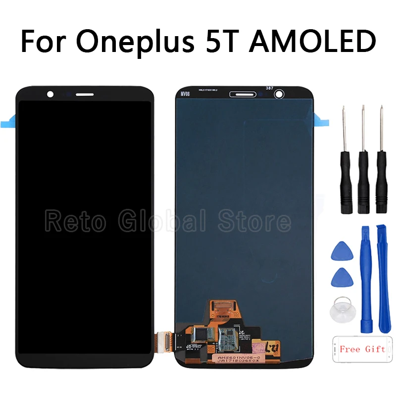 6 01 &quotдля OnePlus 5T ЖК-дисплей кодирующий преобразователь сенсорного экрана в сборе