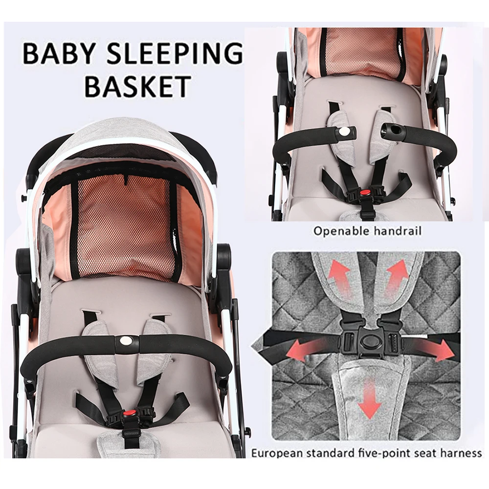 Складная детская коляска с высоким ландшафтом Детская переносная дорожная