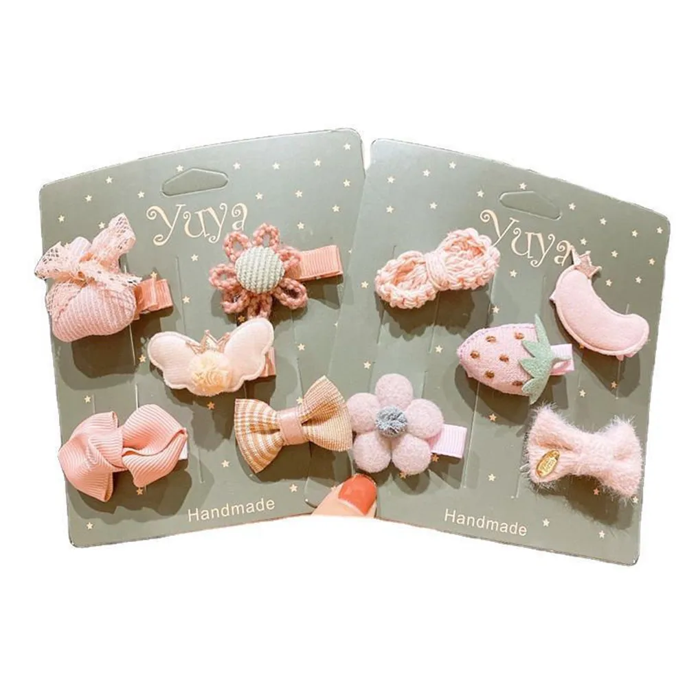 5 шт./компл. новый милый медведь нарисованной длинноволосой девочкой с бантиками