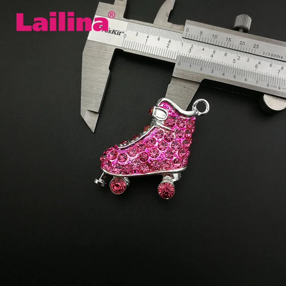 10 шт./лот Подвеска для роликовых коньков с кристаллами высокого качества 3D со
