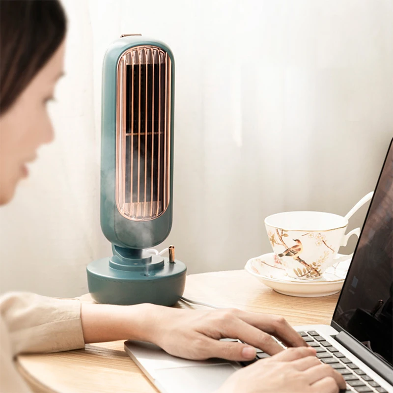 

Kbxstart Spray Fan Water Mist Fan Air Cooler USB Humidify Household Bladeless Ventilador 3 Speed Silent Fan 220ML Water Tank