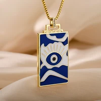 12 styles the eye of evil necklace for women men lover couple necklace enamel tarot card choker collar chain gothic jewelry gift