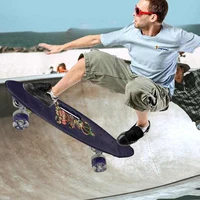 skateboard single rocker 4 wheels portable skate board trucks small fish board pu flashing wheels water transfer pattern