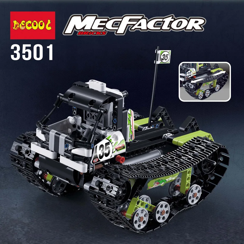 Decool 3501 совместимый с legoinglys Technic автомобиль 42065 RC Гусеничный гонщик строительные