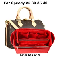 for speedy 25 30 35 40 customizable felt handbag organizer bag in bag tote organizer wdetachable zip pocket insert diaper