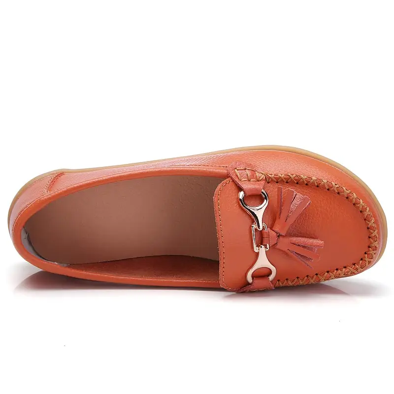 

Boat shoes women flats 2019 fashion genuine leather flats women shoes solid round toe ladies shoes loafers zapatillas mujer