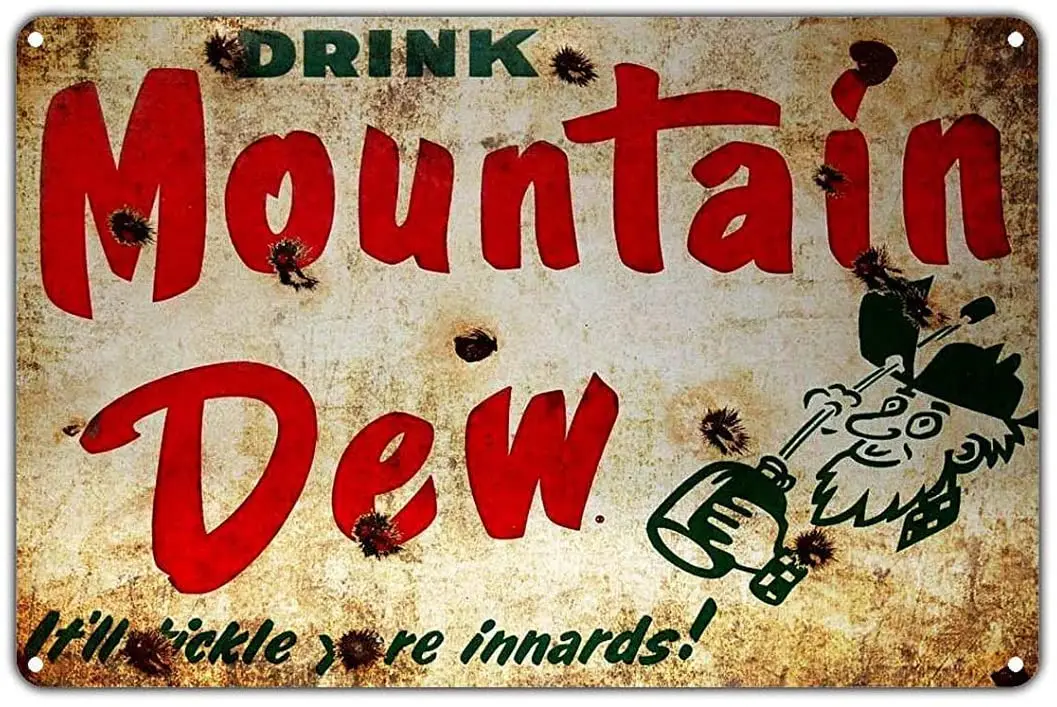 

Kalynvi Mountain Dew Drink Soda 8x12 Vintage Tin Sign Wall Decor