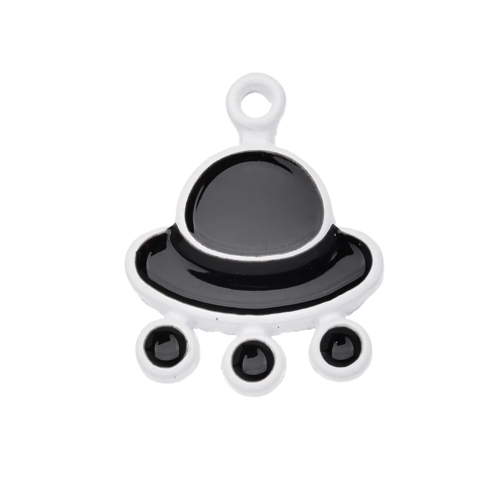 JQ 20Pcs/Set White Spray Paint Cartoon Astronaut Spaceship Bear Pendant Charm For Lovers Bracelet Necklace DIY Jewelry Making |