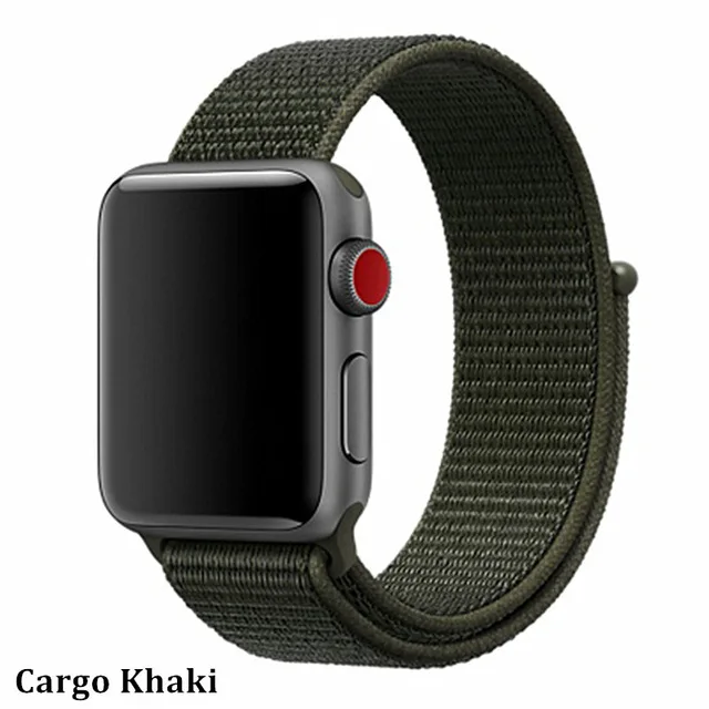 Последняя нейлоновый ремешок für apple watch группа 4 44 мм/40 мм, correa apple watch 3 42 мм/38 мм iwatch серии 4/3/2 bunte stecker чехол для телефона на руку - Цвет ремешка: cargo khaki
