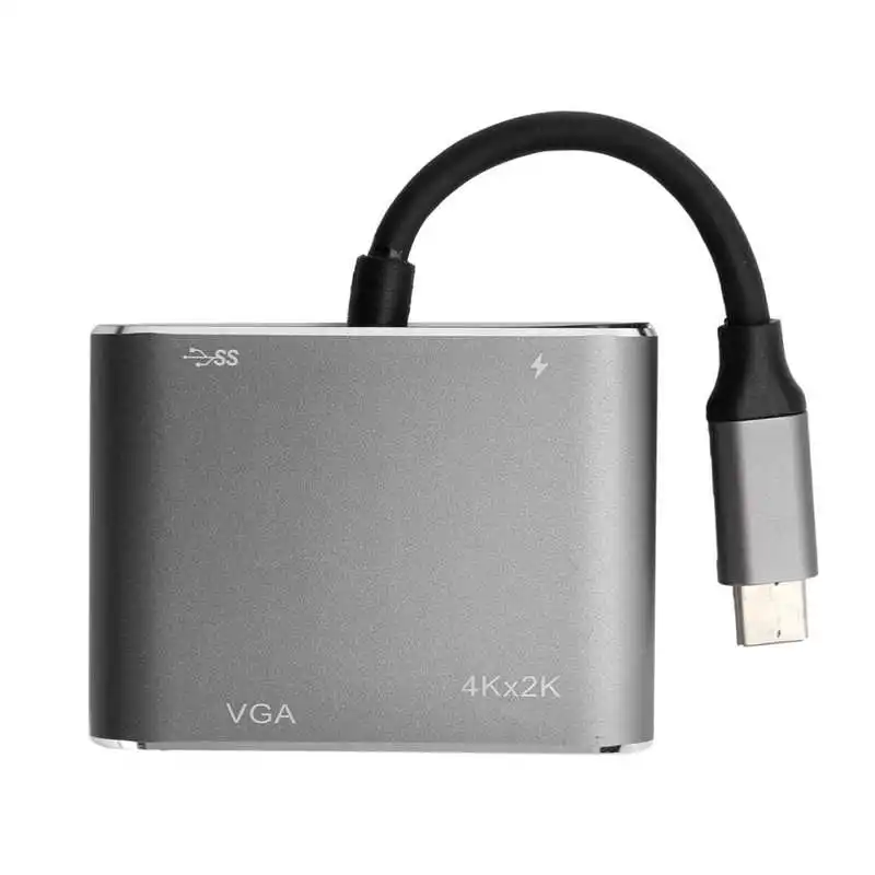 4in 1 концентратор Type-C в HD мультимедийный интерфейс VGA USB3.0 док-станция 4 конвертер 4K