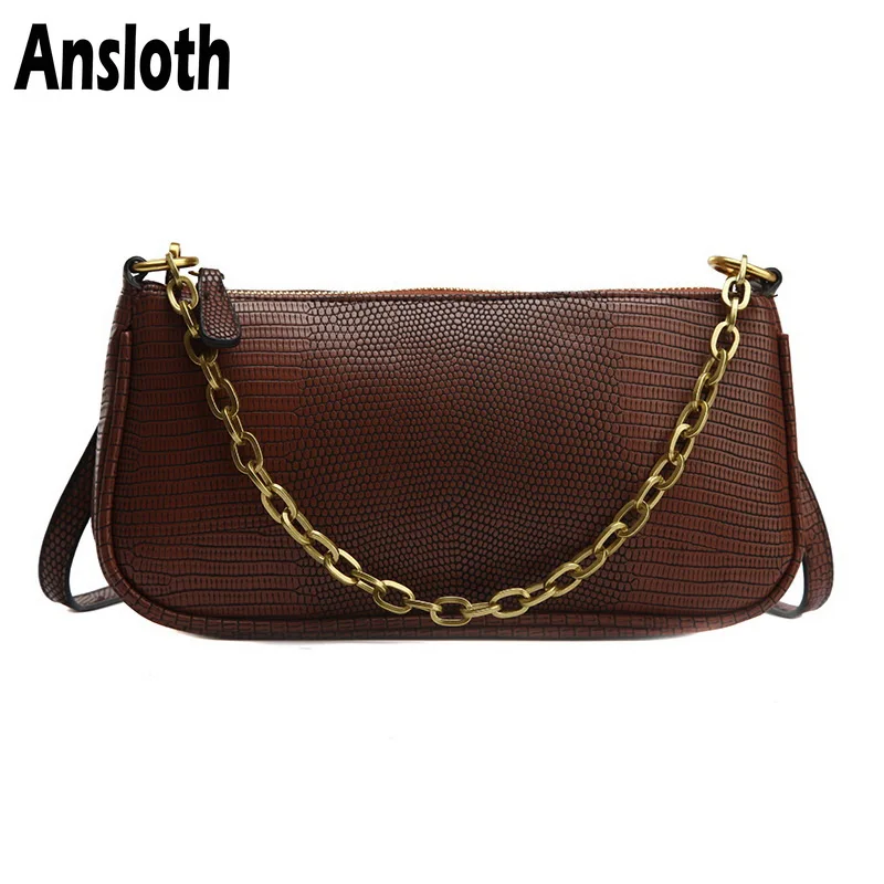 Квадратная сумка Ansloth с узором в виде ящерицы для женщин роскошная дизайнерская