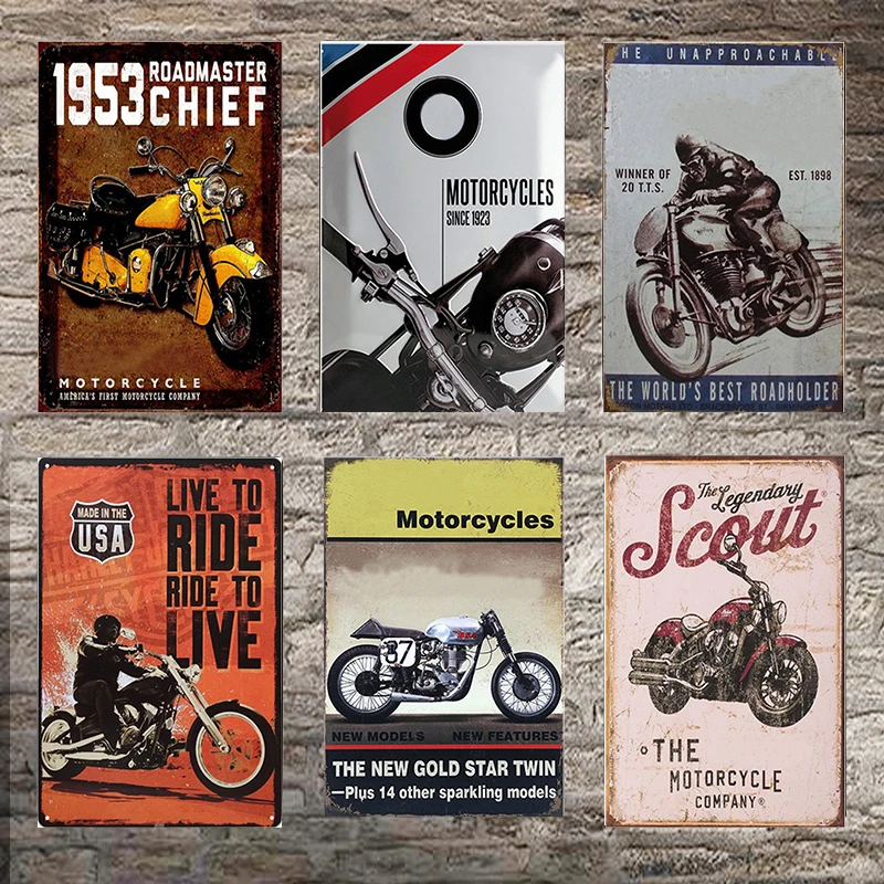 

Металлическая табличка для украшения стен мотоцикла