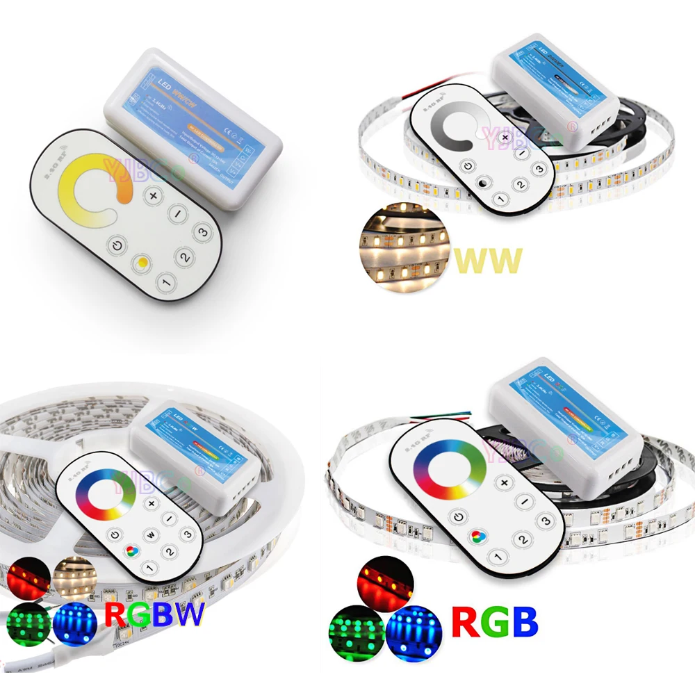Ультра тонкий сенсорный 2 4 г 3 зоны Беспроводной удаленный один Цвет/CT/ RGB/ RGBW