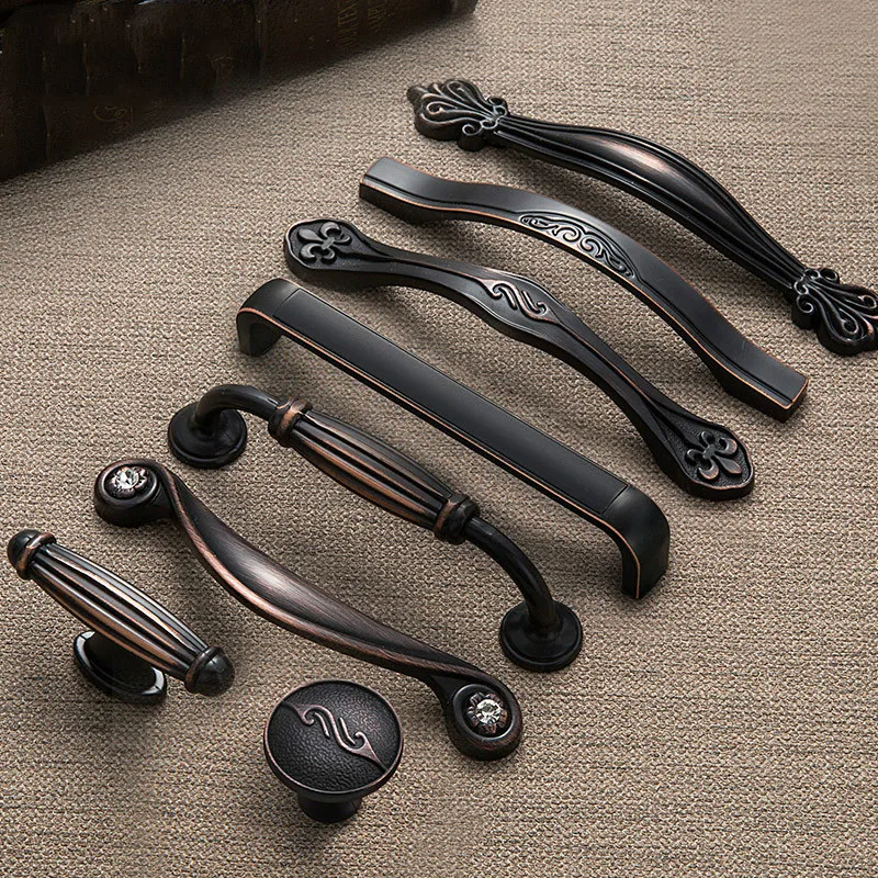 Дверные ручки в американском стиле черные красные бронзовые европейские