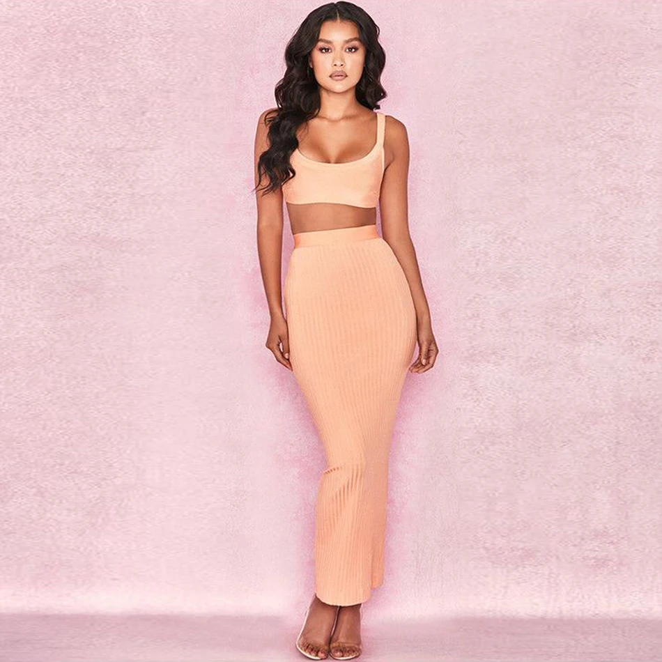 Новинка лета 2019 длинное Бандажное платье соблазнительное розово красное из 2