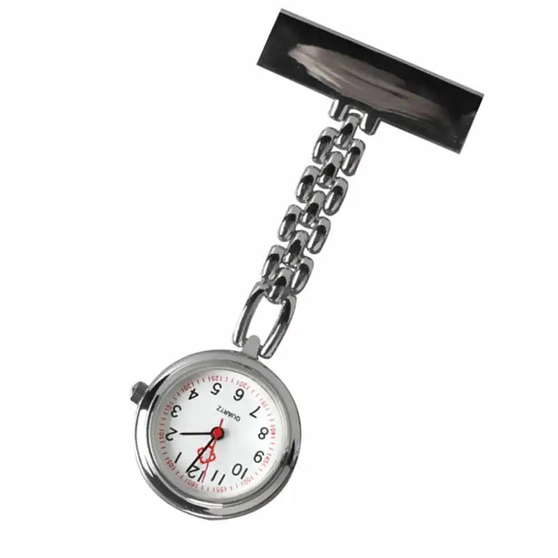 

Fashion Mini Nurse Table Pocket Watch with Clip Brooch Chain Quartz Watches Gifts SWD889