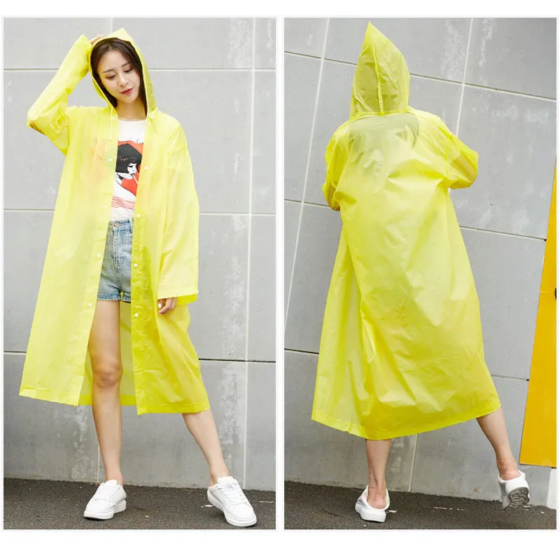 Дождевик из ЭВА для мужчин и женщин водонепроницаемый прозрачный длинный плащ с