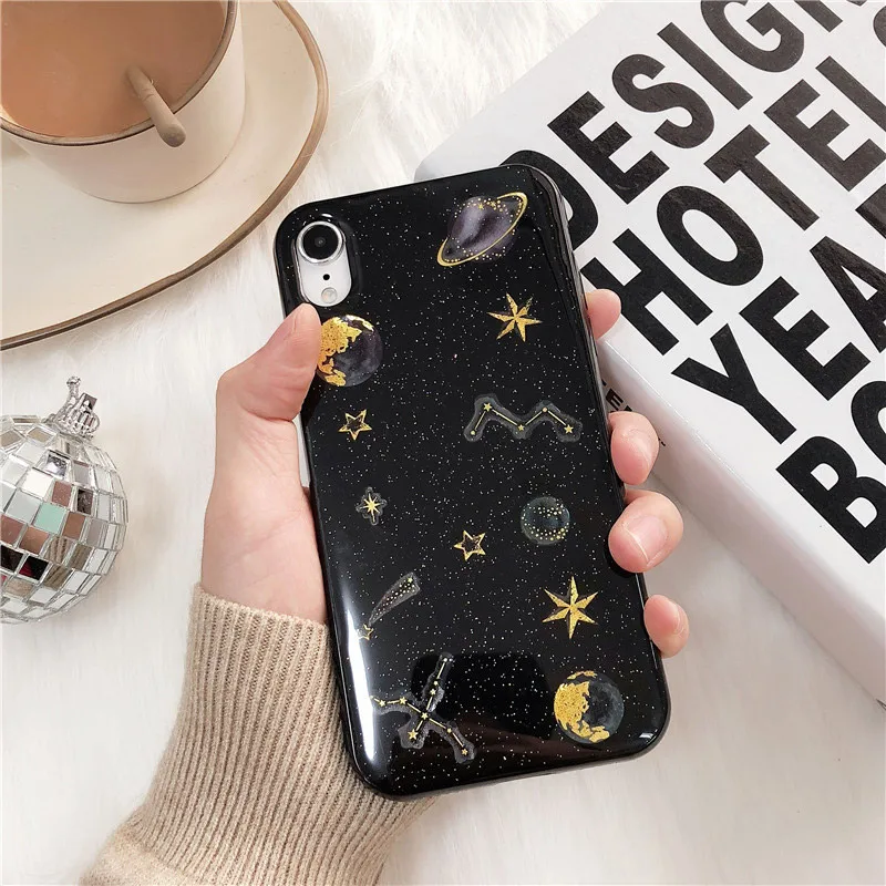 Black Planet 3D яркий шоколадный печенье Прозрачный чехол для телефона для iPhone 11 Pro Max XR XS Max X 6 6S 7 8 Plus силиконовый роскошный мягкий чехол-накладка - Цвет: Black Planet