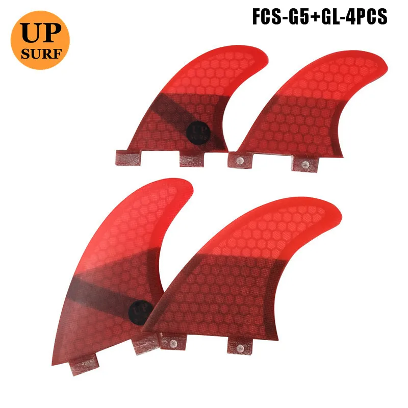 Плавники для серфинга FCS G5 + GL сотовые волокна красного цвета плавники 4 штуки в