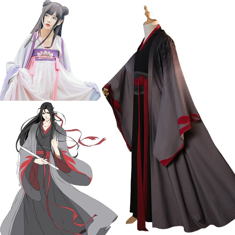 Мужской и Женский костюм Hanfu Mo Dao Zu Shi Косплей Wei Wuxian одежда Weiying Yiling Ancor Lan Wang Ji