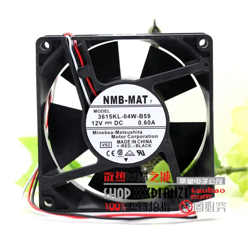 Новый оригинальный NMB 3615KL-04W-B59 9238 12В 0.60A 9 см ультра-большой инвертор объема воздуха, вентилятор охлаждения сервера