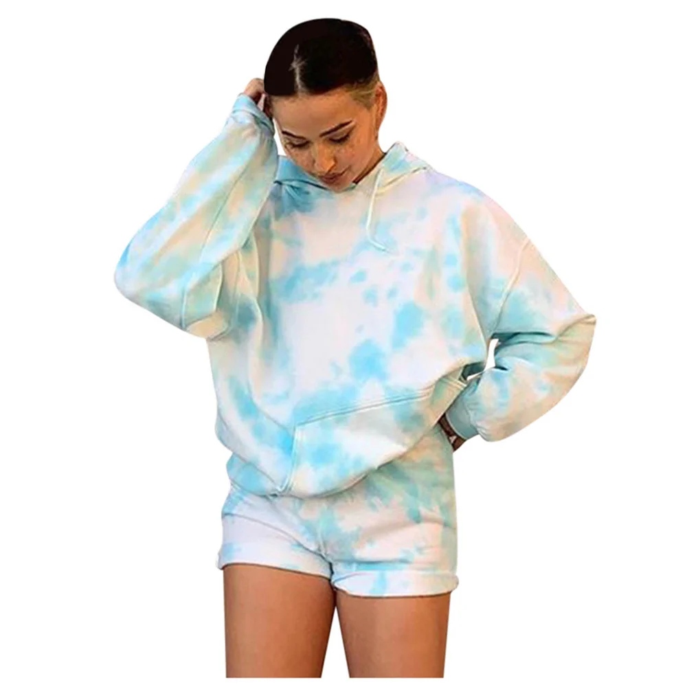 

2021 new hoodie women 3d tie-dye printed sweatshirt oversized drawstring long sleeve winter streetwear tops star pullover sweat