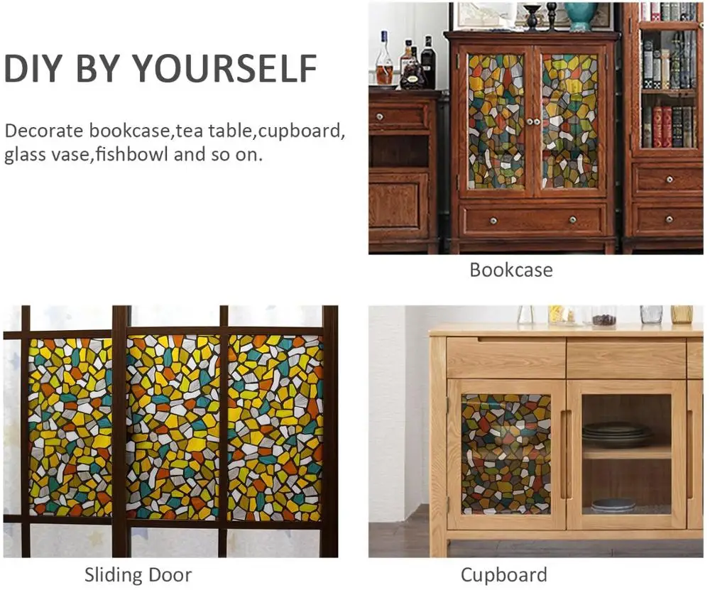 Наклейки окна с цветным камнем и декоративная пленка для стекла оконная