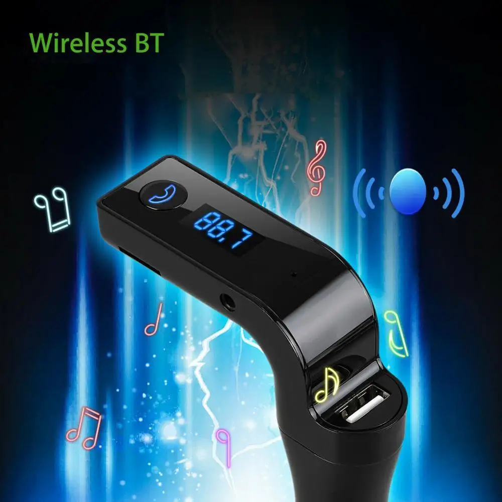 G7 Car Memory Hands-free LCD Display 4-in-1 Bluetooth Hole Transmitter 2.1A Kit Point MP3 Player Smoke AUX FM Modulator A5S2 | Автомобили