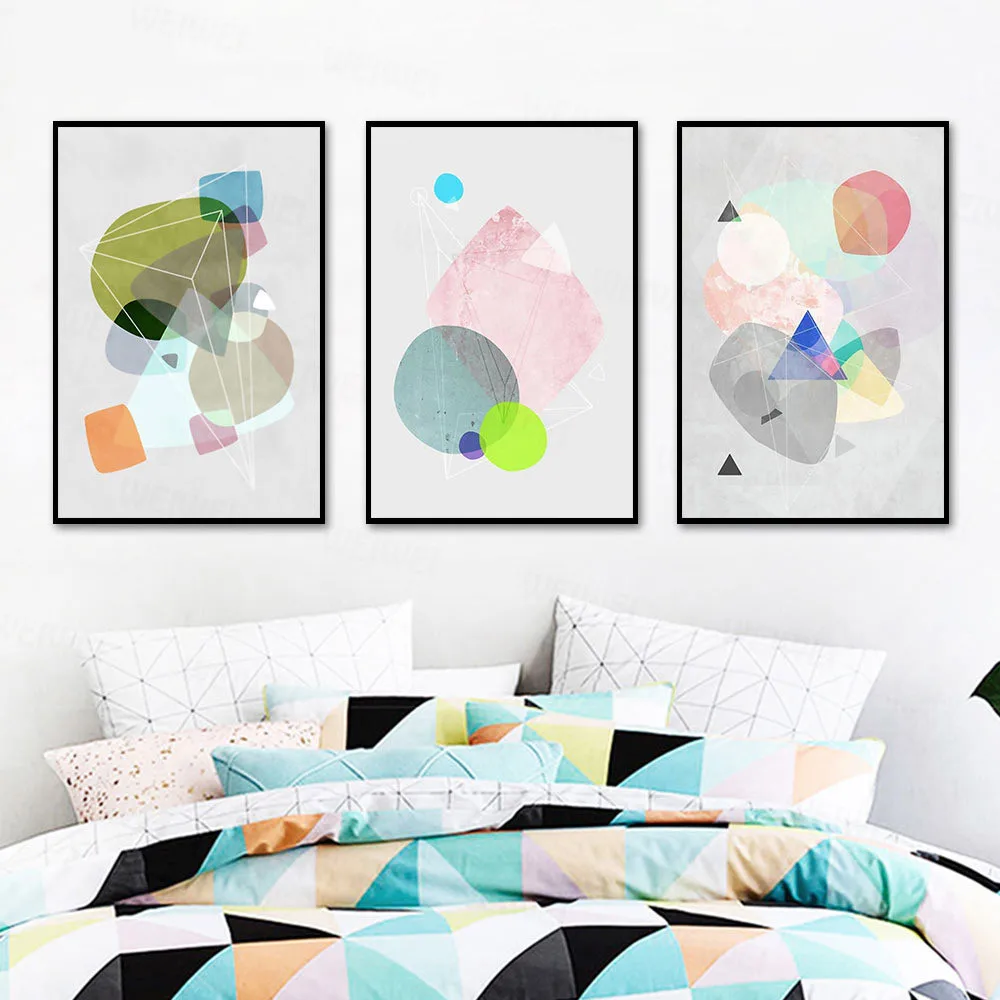 

Nordic Wall Art Posters and Prints Geometry Abstract Art Canvas Painting Decorative Picture for Kids Room Living Room Decoration