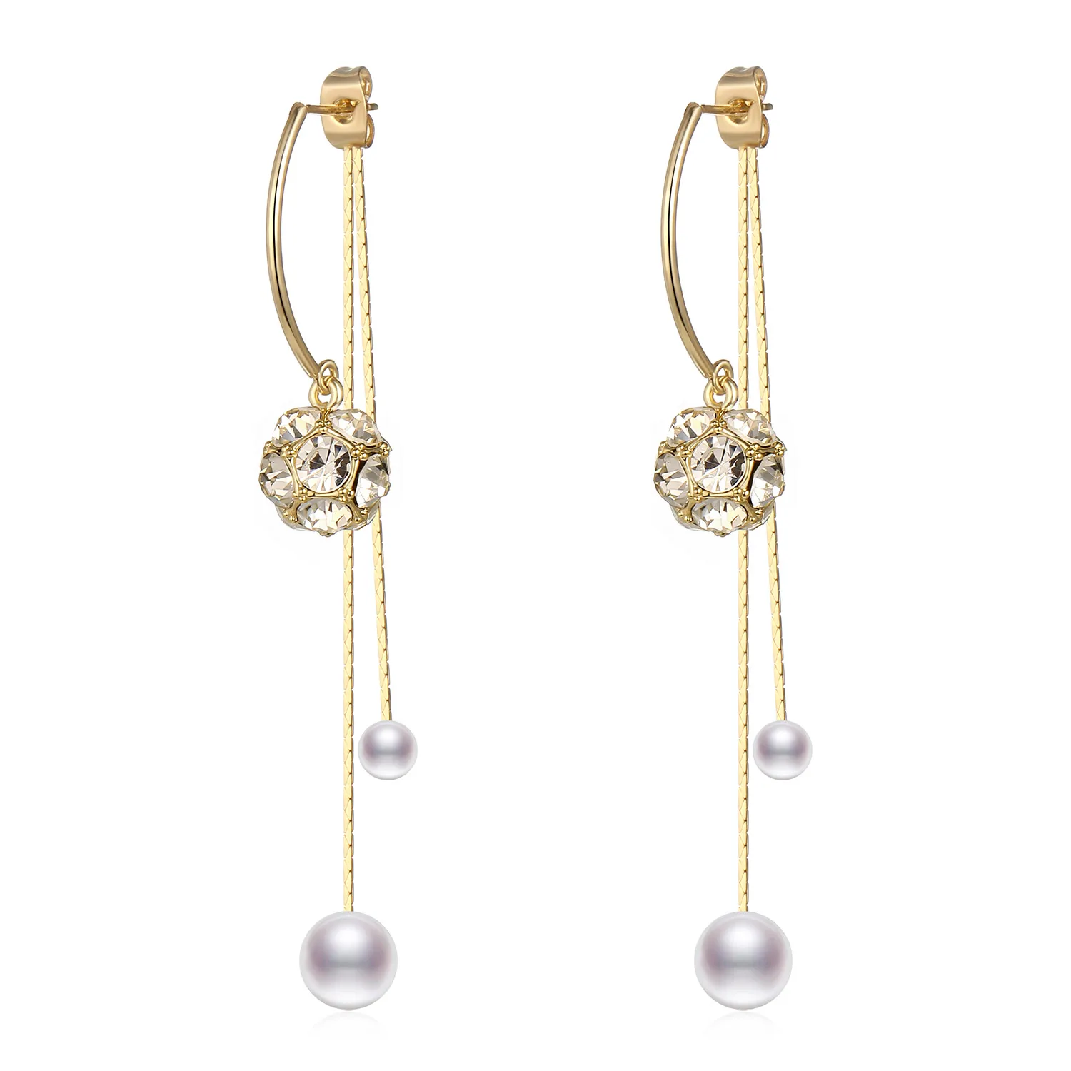 Богемные стеклянные жемчужные циркониевые висячие серьги новые медные длинные с