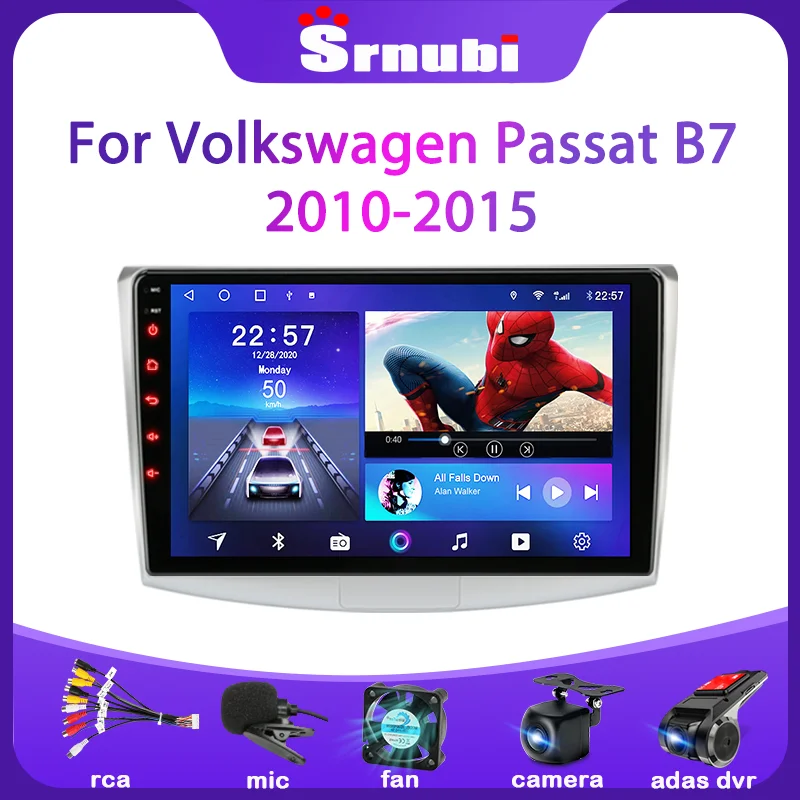 Srnubi Android 10 для VW Volkswagen Passat 7 B7 2011 2012 2013 2014 2015 Автомагнитола мультимедийный видеоплеер 2 Din WIFI стерео DVD