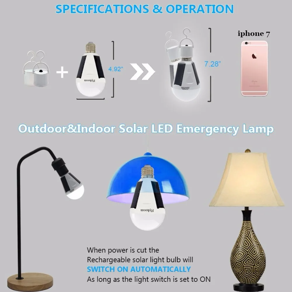 Перезаряжаемый 7 Вт 12 светодиодный солнечный силовой светильник переносная