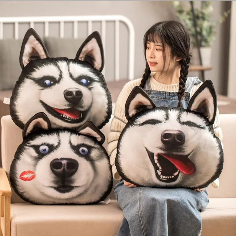 

40cm-50cm Funny Simulation Husky Pillow Cute Husky Plush Toy Gift for Girls Kids Super Large Girl Sleeping Doll Toy