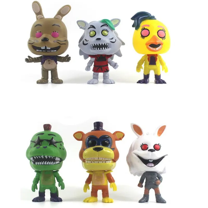 

Экшн-фигурки из ПВХ, 6 шт./компл., пять ночей, FNAF, Бонни, Фокси, медведь фазбер, кукла, модель, куклы для детей, игрушка, подарок