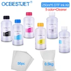 Набор чернил 250 мл * 6 DTF, пленка, Переводные чернила, прямая переводная пленка, печать, термоплавкий порошок, ПЭТ пленка, печать и переводка с очисткой