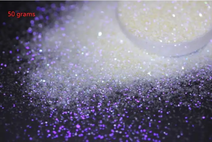 Purple 50g Ультра тонкий красочный искры-растворитель устойчивый белый переливающийся блеск-015 размер, 0,5 мм - Цвет: Purple 50g