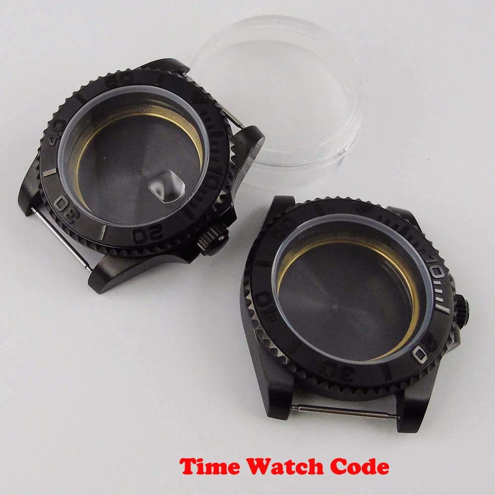 Черный 40 мм Мужские части корпуса часов подходят для ETA 2836 Miyota 8215 Автоматический