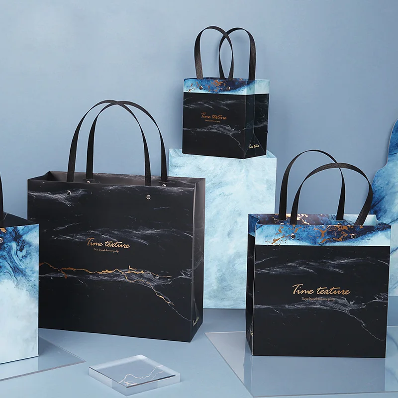 1 шт. мраморная Изысканная Подарочная сумка простая короткая деловая бумажная