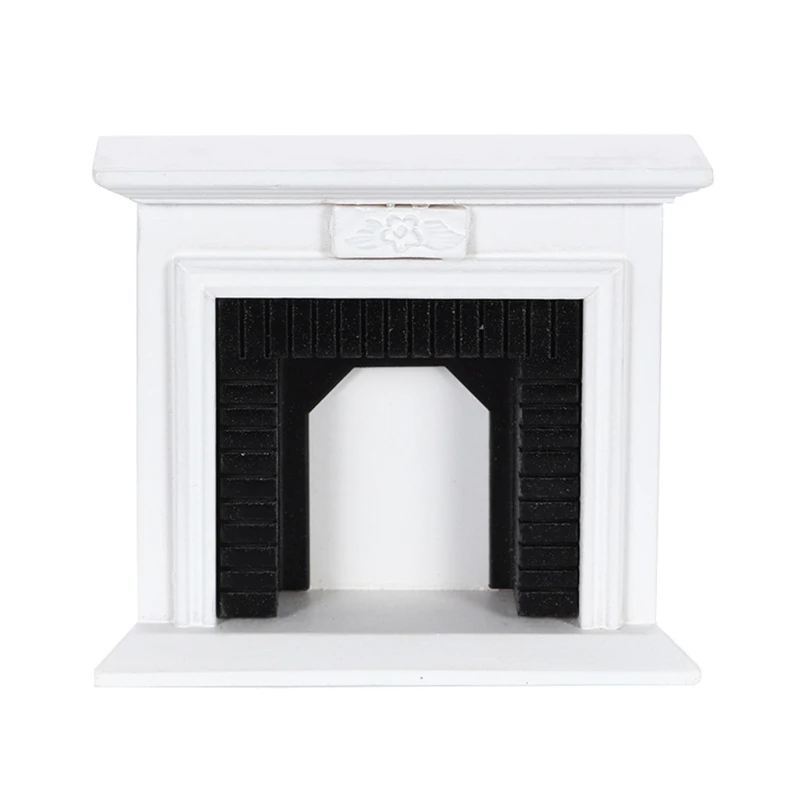 

D7WF Dollhouse Furniture Living Room Furniture Fireplace Pretend Play House Toy Set Interactive & Educational Role Play Toy