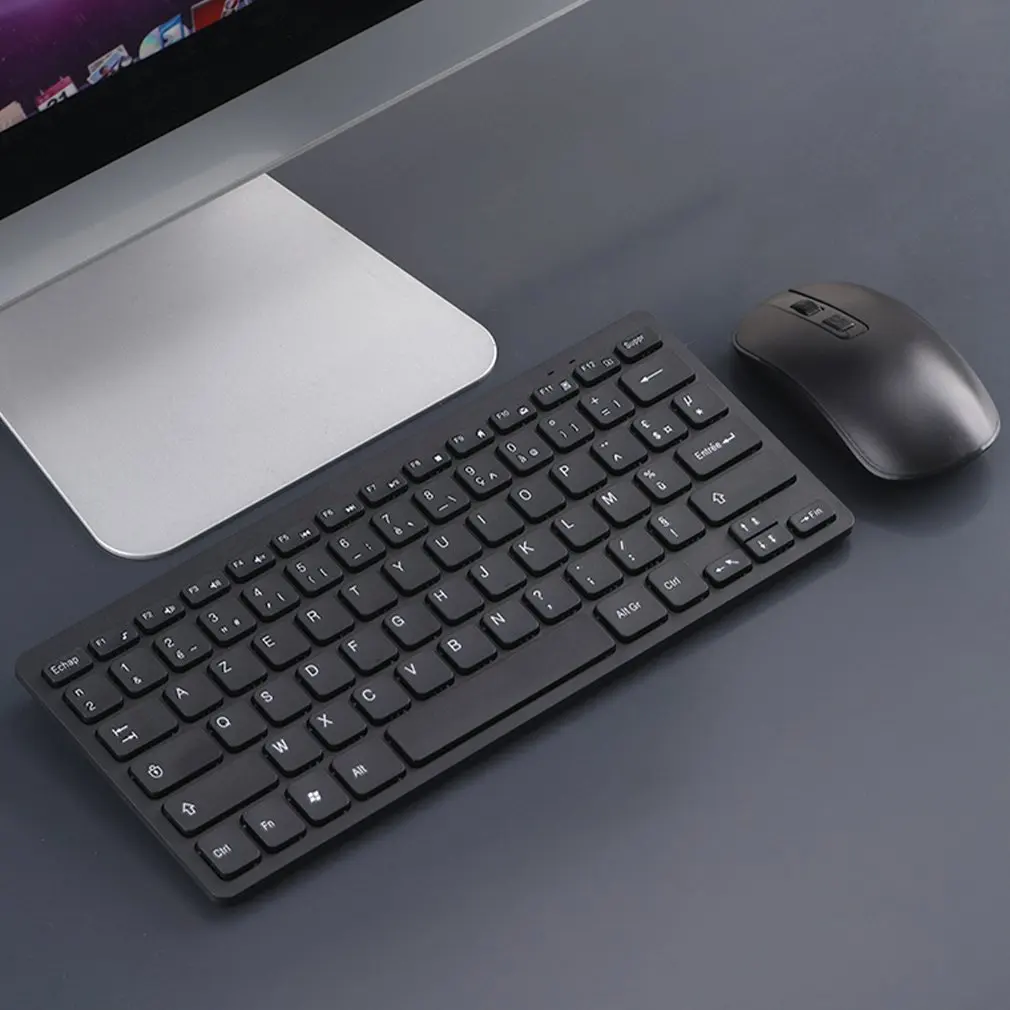 

Французский 2,4G Беспроводной клавиатура и мышь комбо Ultra Slim с USB приемник для настольных ПК, компьютер ПК, ноутбук, и умный ТВ
