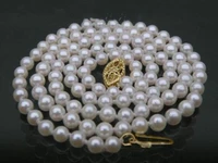 aaa japanese perfect round 6 7 mm white akoya pearl necklace 14k20 solid gold