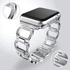 Браслет металлический Алмазный для Apple Watch Band 44 мм 42 мм 41 45 мм, роскошный ремешок из нержавеющей стали для iwatch 7 SE 6 5 4 3 38 40 мм