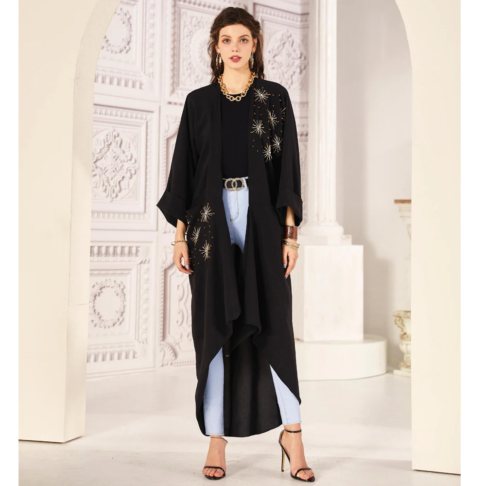 

Abaya Beading Handmade Luxury Party Long Dress Muslim Arab Jilbab Turkish Middle East Dubai Moroccan Maxi Robe Ramadan Fashion