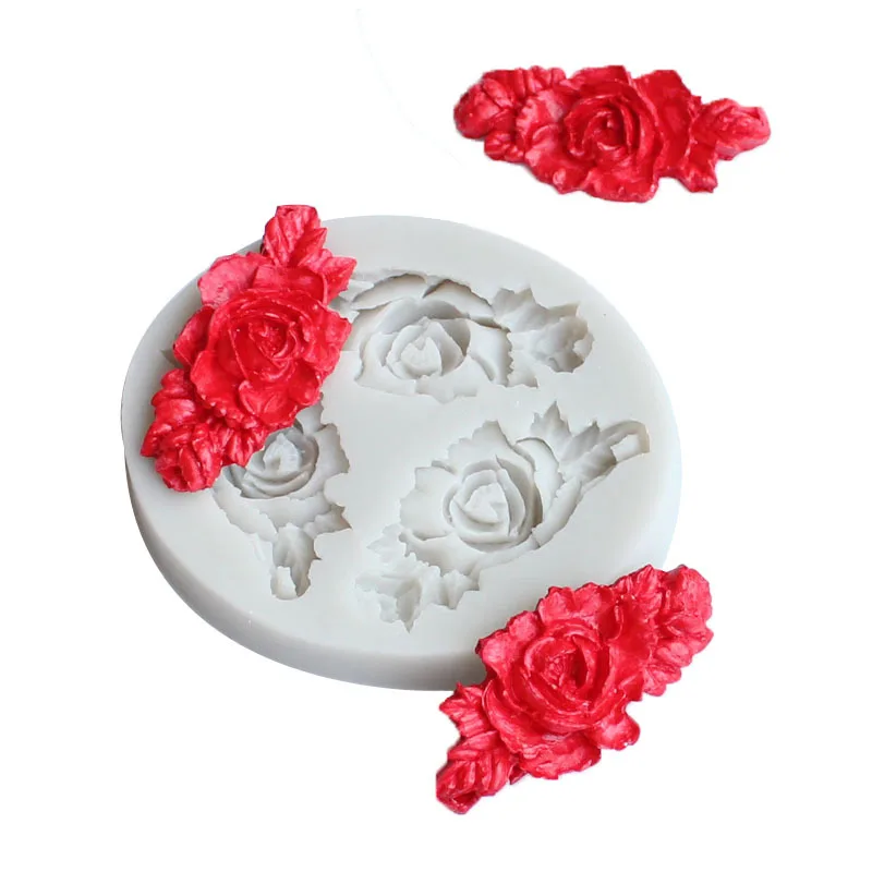 Трехмерная силиконовая форма в форме сердца роза гвоздика шоколадная для мыла